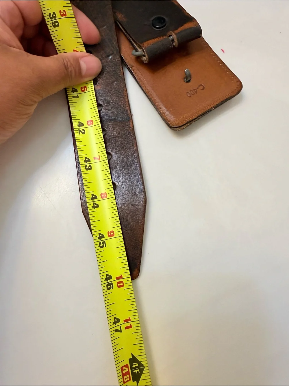 Vintage Texas Bicentennial Brown Leather Western Belt w/ Embossed Buckle C-400